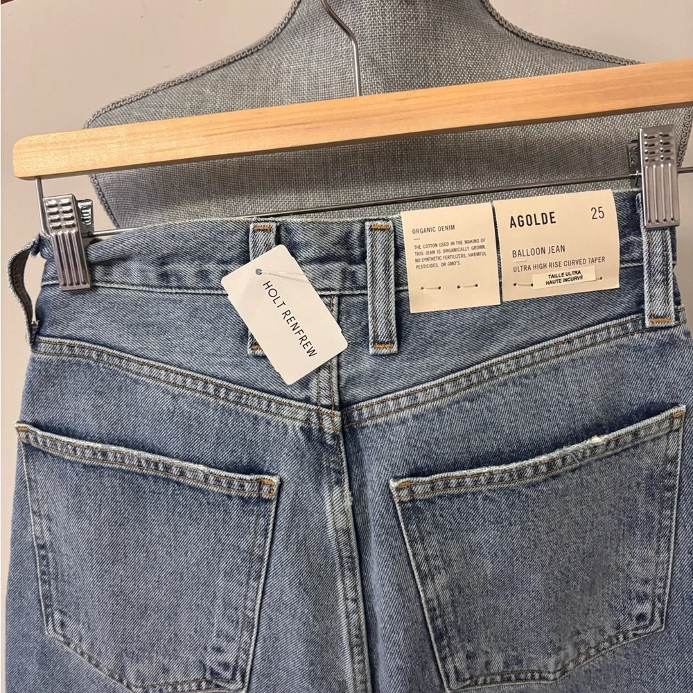Agolde Ultra High Rise Curved Taper Blue Balloon Jeans 25 - Picture 6 of 6